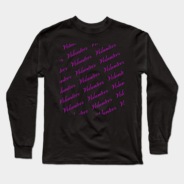 Volunteer Pink Repeating Pattern Long Sleeve T-Shirt by DesignIndex